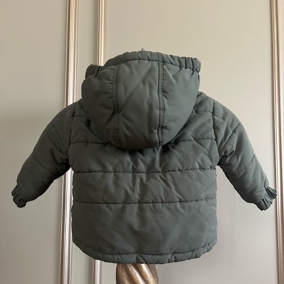 London Fog Green Sherpa Lined Hooded Puffer Winter Jacket Toddler Boys Size 24M - Picture 4 of 7